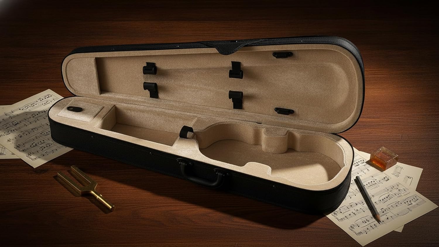Violin Case 44 Size - MV008CS riangle Shape Case Box Hard  Super Light with Shoulder Straps Carrying Hard Case