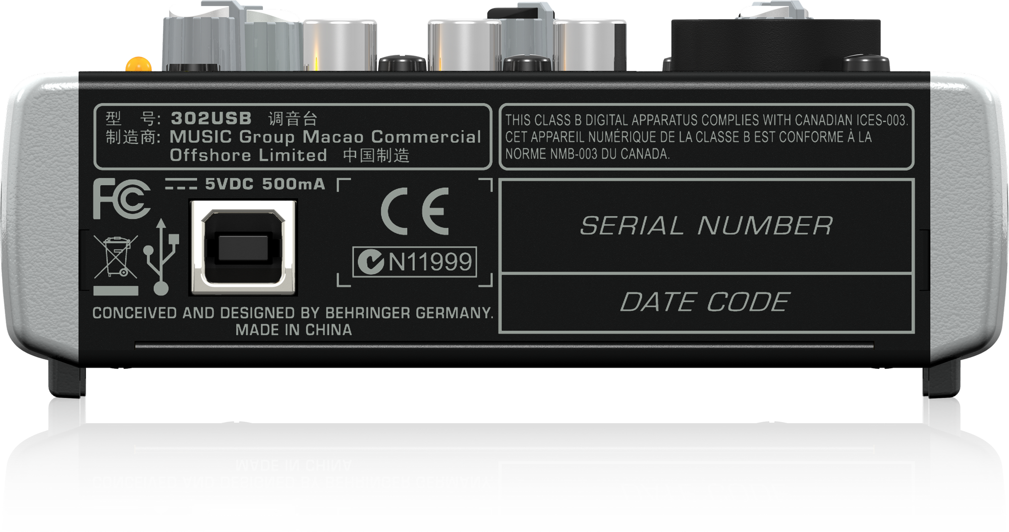 Behringer 302USB Premium 5-Input Mixer with XENYX Mic Preamp and USBAudio Interface