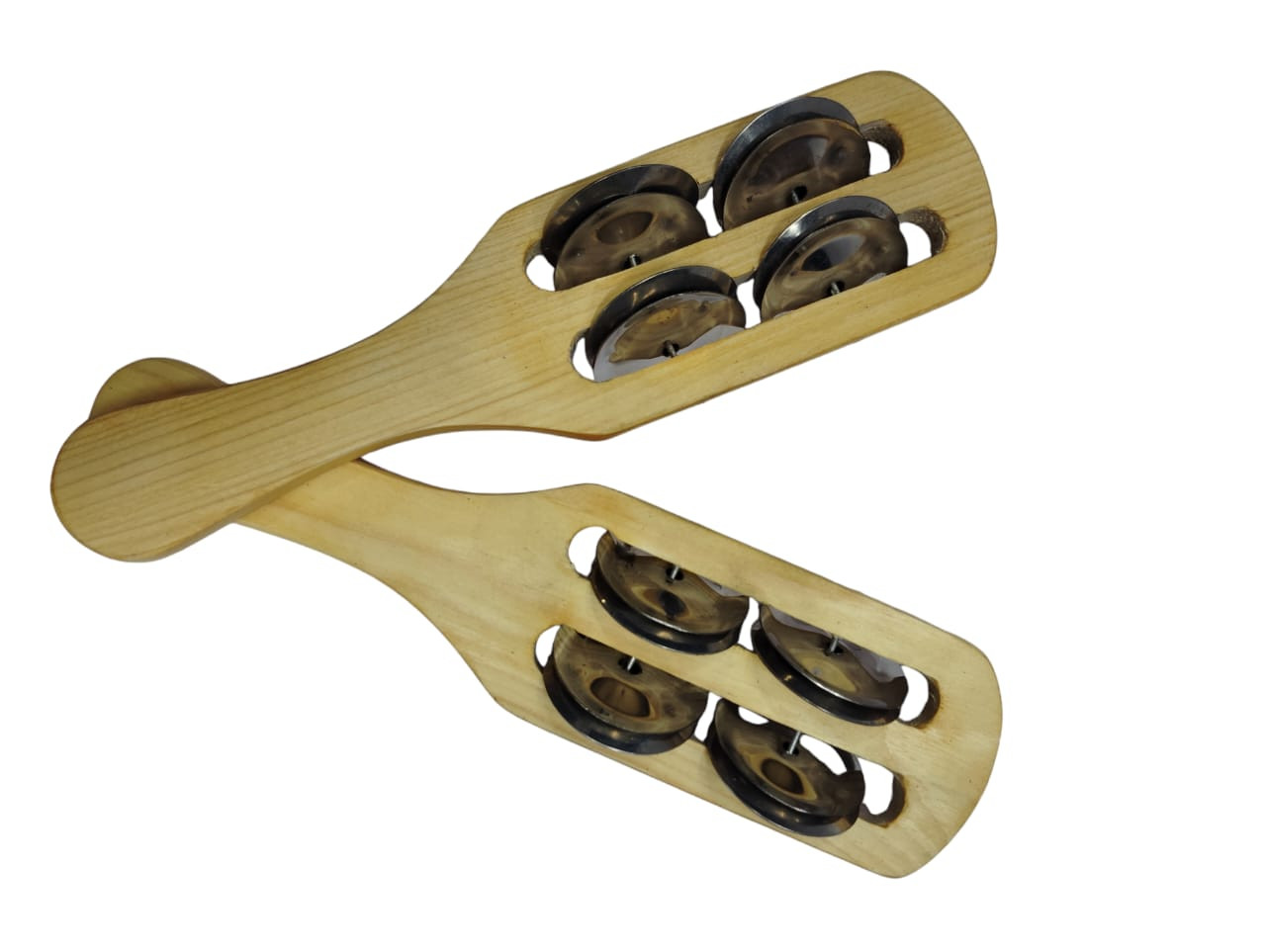 Indian Percussion Natural Wooden Zingle Stick Double Khanjari