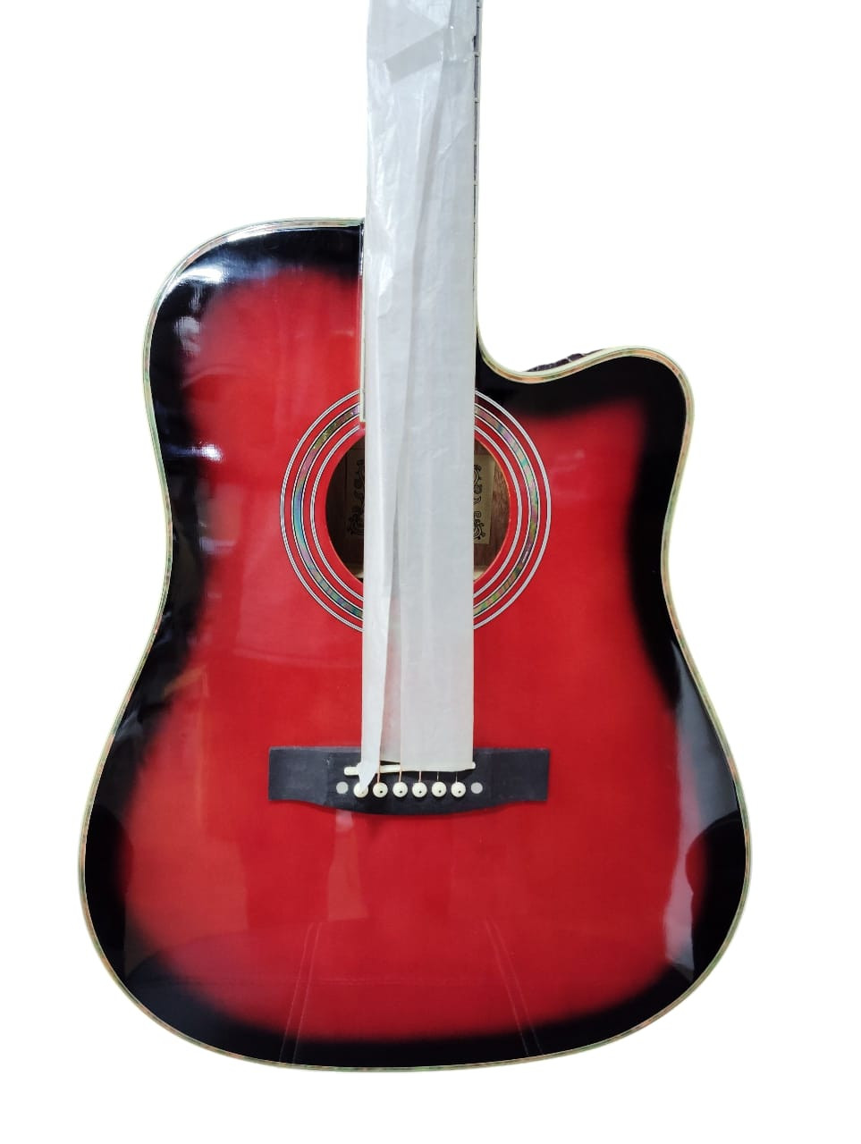 Trinity TNY-Highway 41 Semi-Acoustic Guitar With padded bag belt and plectrums Red and Black