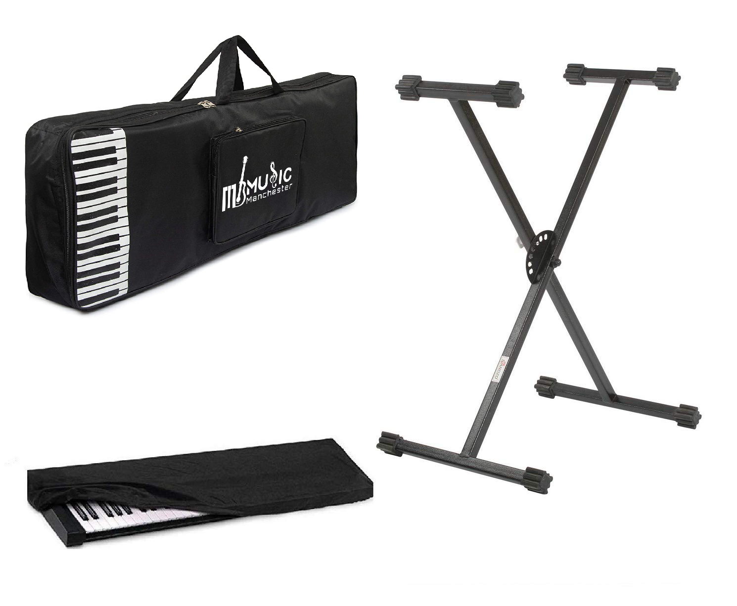 Yamaha PSR-E373 Padded Quality Keyboard Bag with Heavy Duty Keyboard Stand and Dust Cover