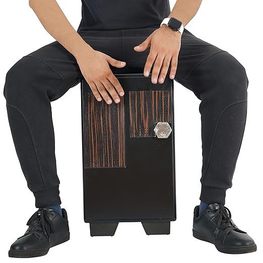 Clapbox Adjustable Snare  Cajon CB50 PRO Oak Wood H50 W30 L30 - 3 Internal SnaresBlack