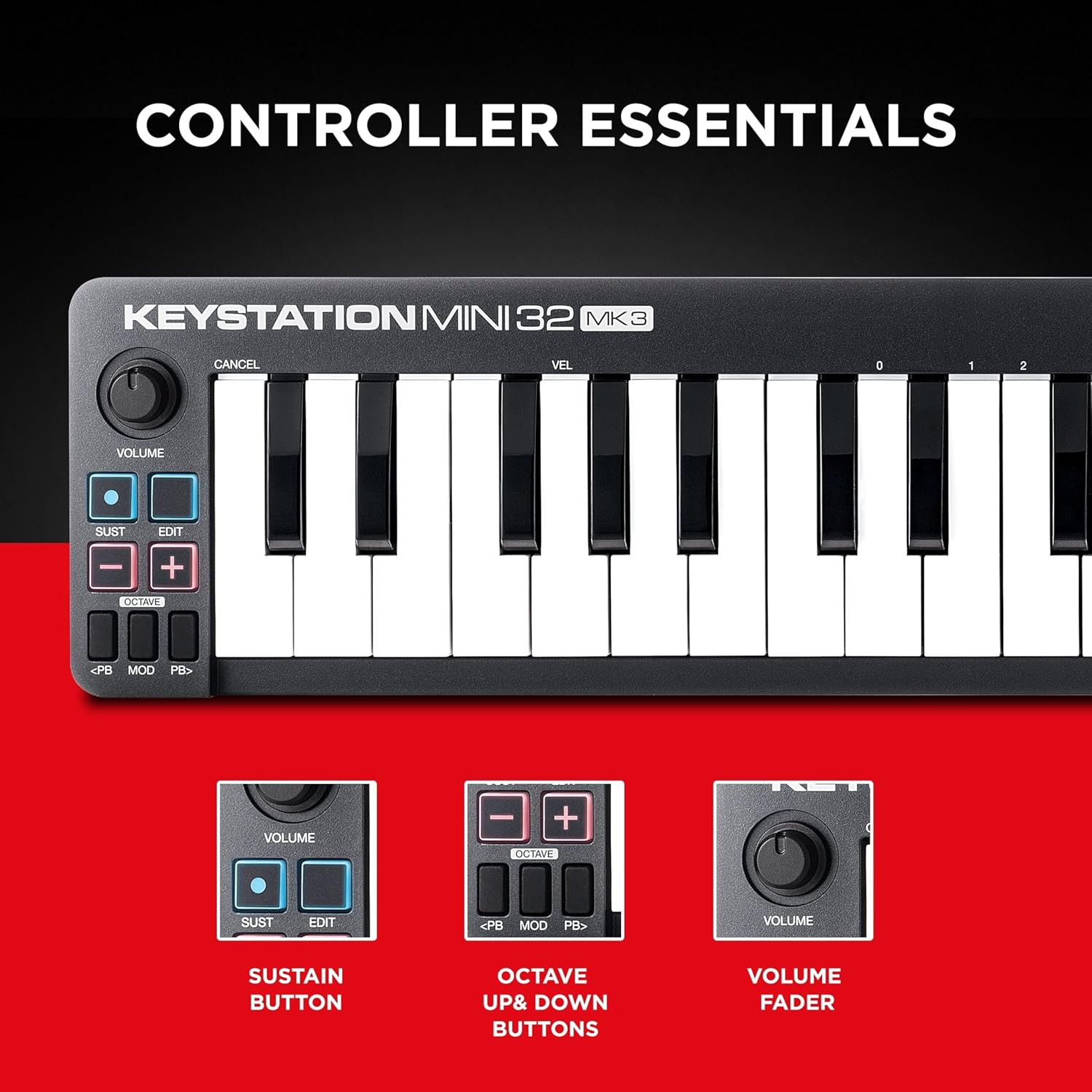 M-Audio Keystation Mini 32 MK3 Ultra-Portable USB MIDI Keyboard Controller