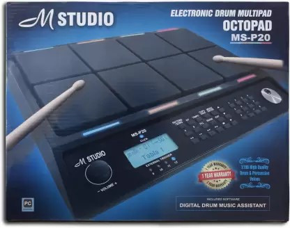M-Studio MS-P20 Electronic Drum Multipad Octapad- Black