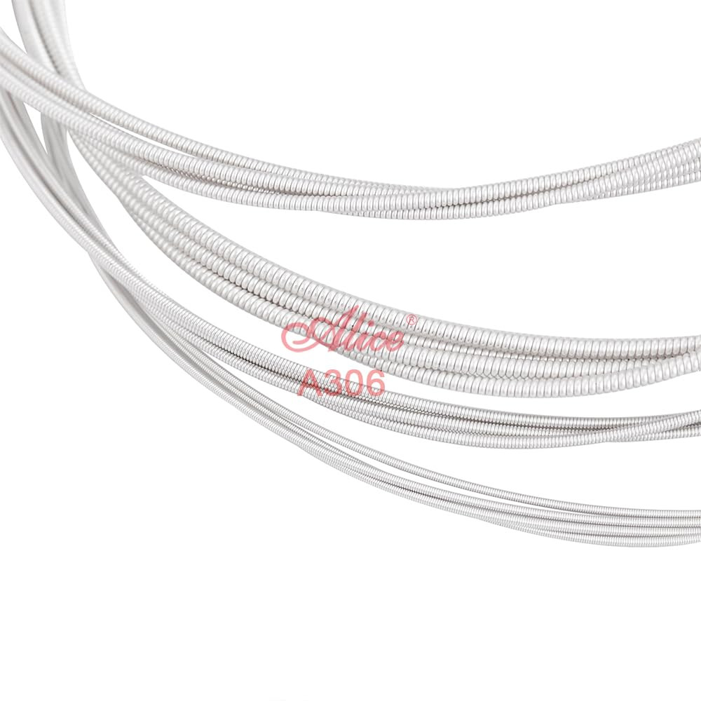 Alice A306 Acoustic Guitar String Set Stainless Steel Plain String Silver-Plated Copper Alloy Winding Anti-Rust Coating
