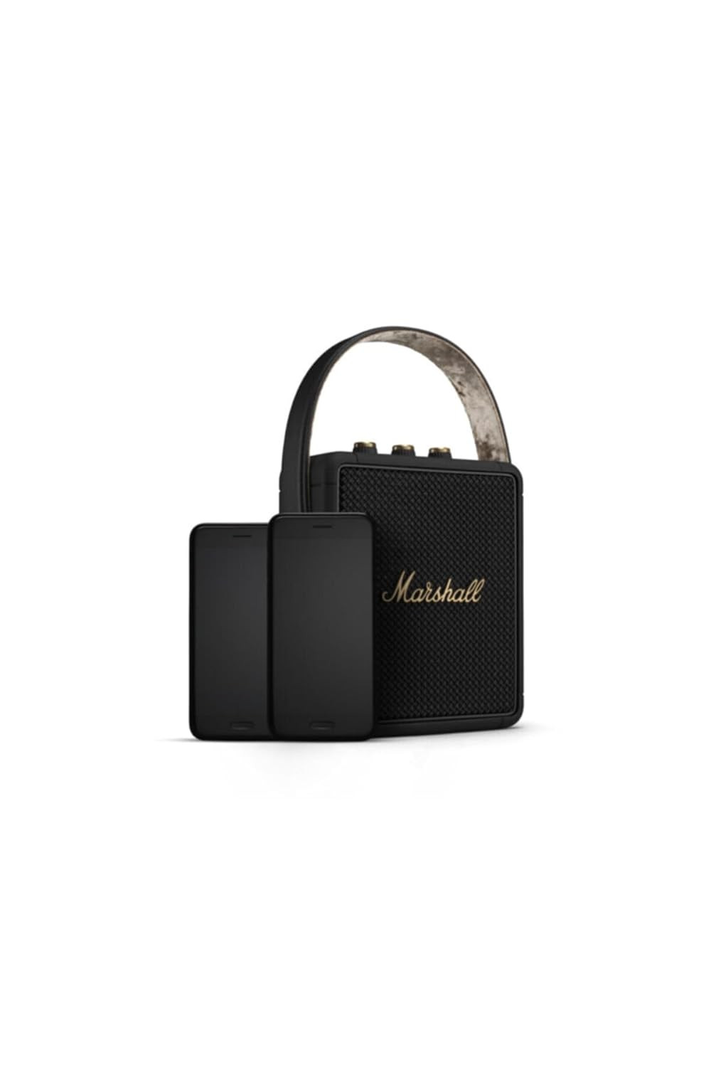 Marshall Stockwell II Portable Bluetooth Speaker with 20 Hours of Portable Playtime 360 Sound Water-Resistant IPX4 Black Brass