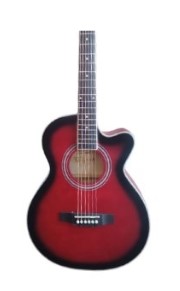 Techno Semi - Acoustic Guitar TMR-239C with Padded Bag Red