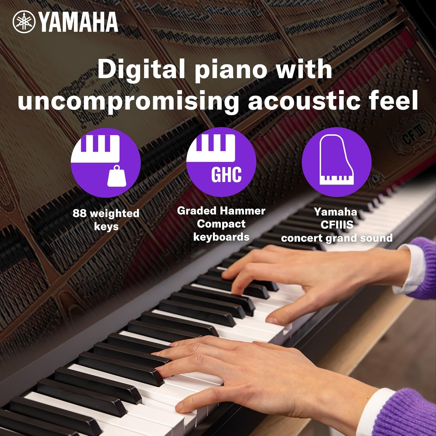 Yamaha P-145B 88-Key Weighted Action Portable Digital Piano with Power Supply great for beginners Adaptor Included