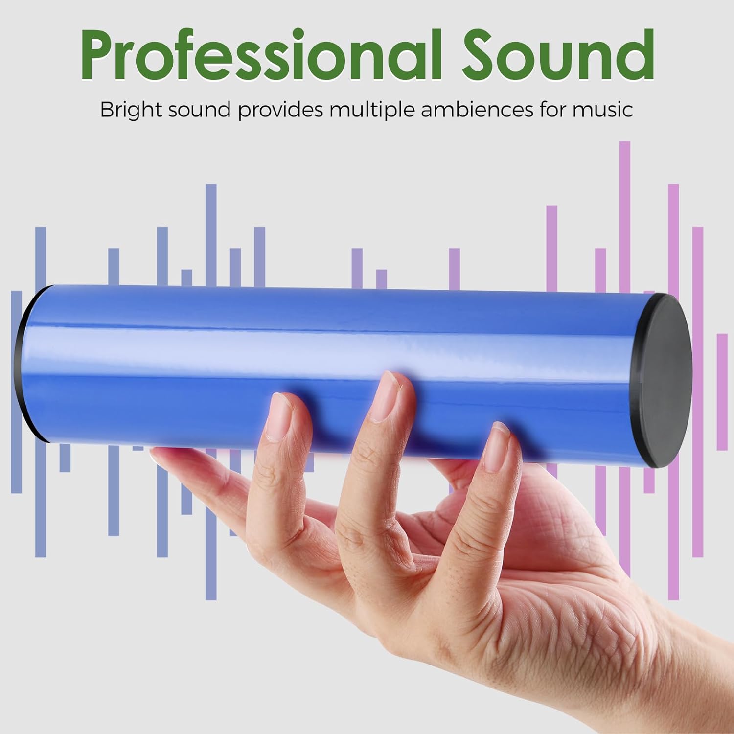 Clapbox Hand Shaker PercussionStainless Steel Cylinder Shaker Percussion InstrumentLatin Shaker Percussion for Studio Band DrummersBlue