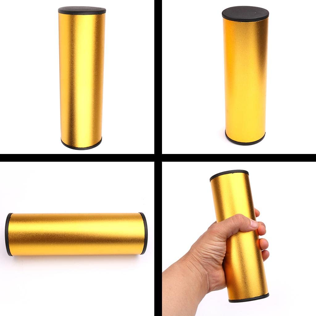 Clapbox Hand Shaker PercussionMetal Cylinder Sand Shaker Rhythm Hand Percussion Instrument Golden
