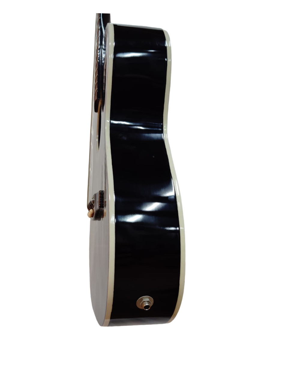 Hobmer 145 Semi-acoustic Round Shape GuitarBlack With Case