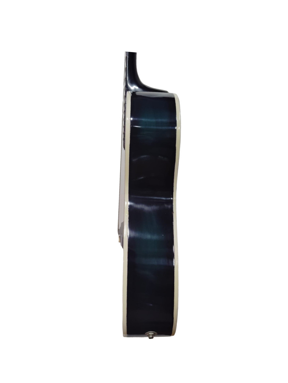 Hobmer 145 Semi-acoustic Round GuitarBlack and Blue With Case
