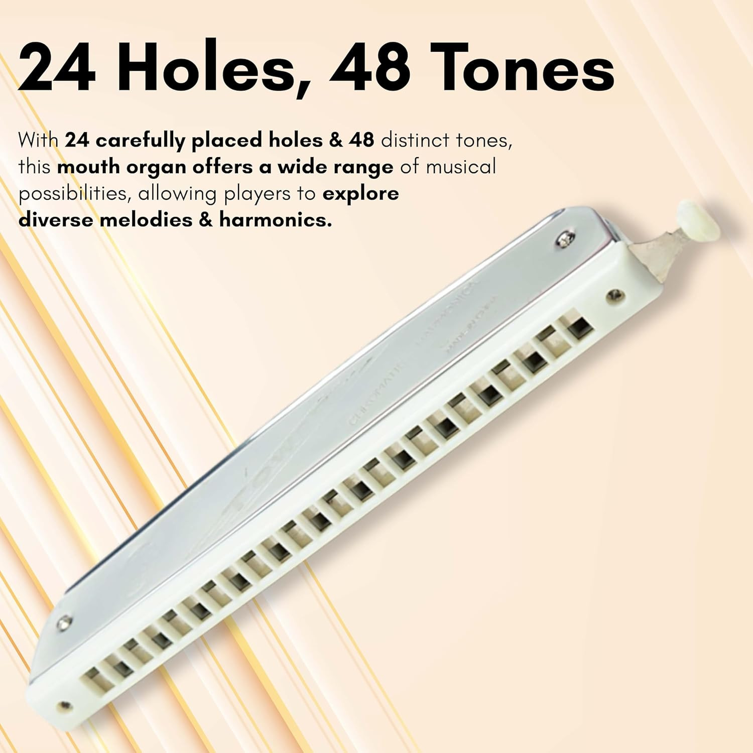 Tower Chromatic Mouth Organ Harmonica 24 Holes Key-C With Scale Change Option