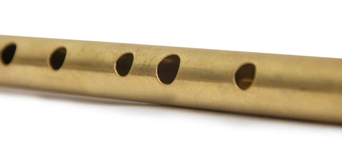 Radhe Flutes Brass D Natural Soprano Vertical Blow 12inches