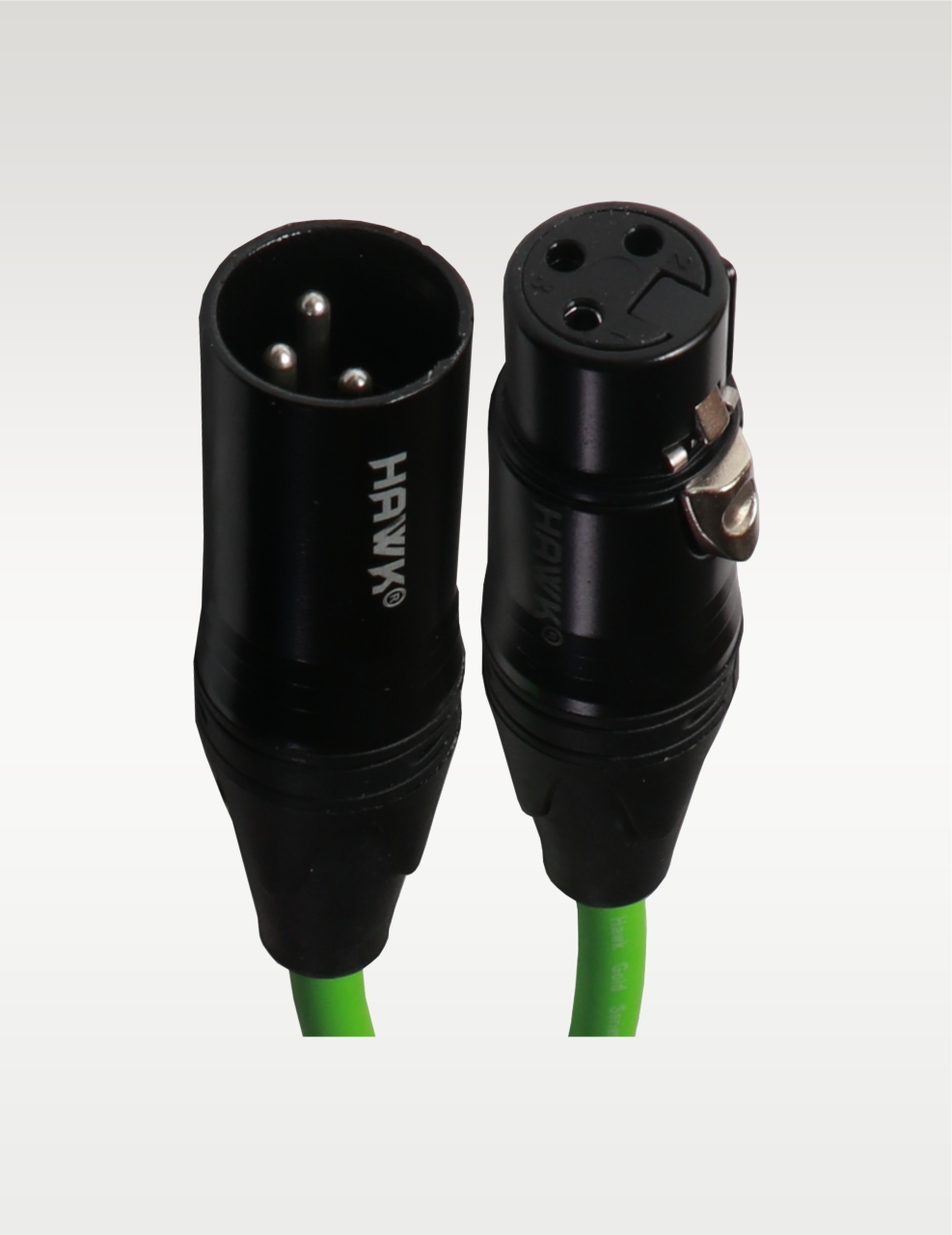 Hawk SXFG-010GRN Gold Series XLR Male to XLR Female With Cable Tie 3 Meter GREEN