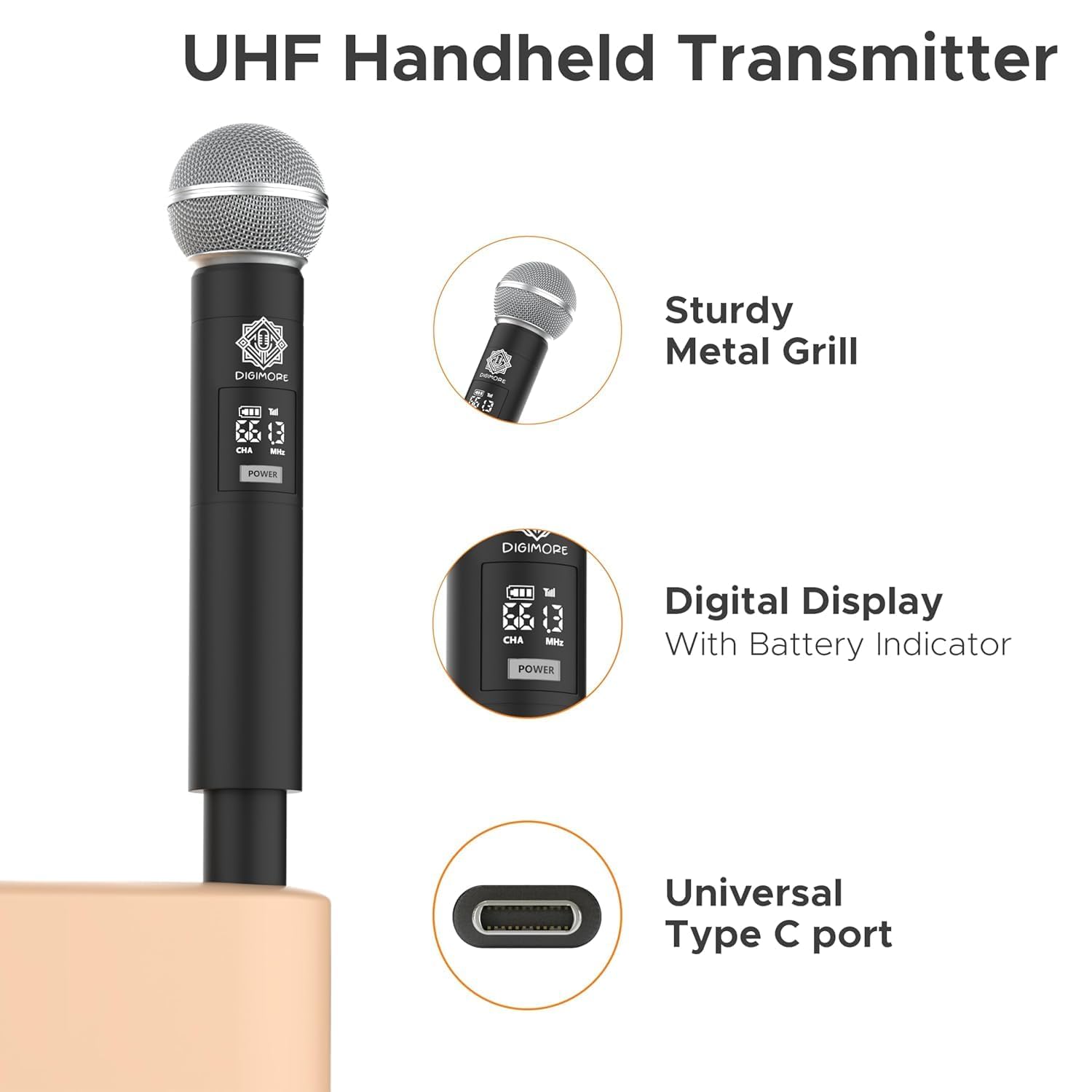 Digimore D-385 UHF wireless microphone system