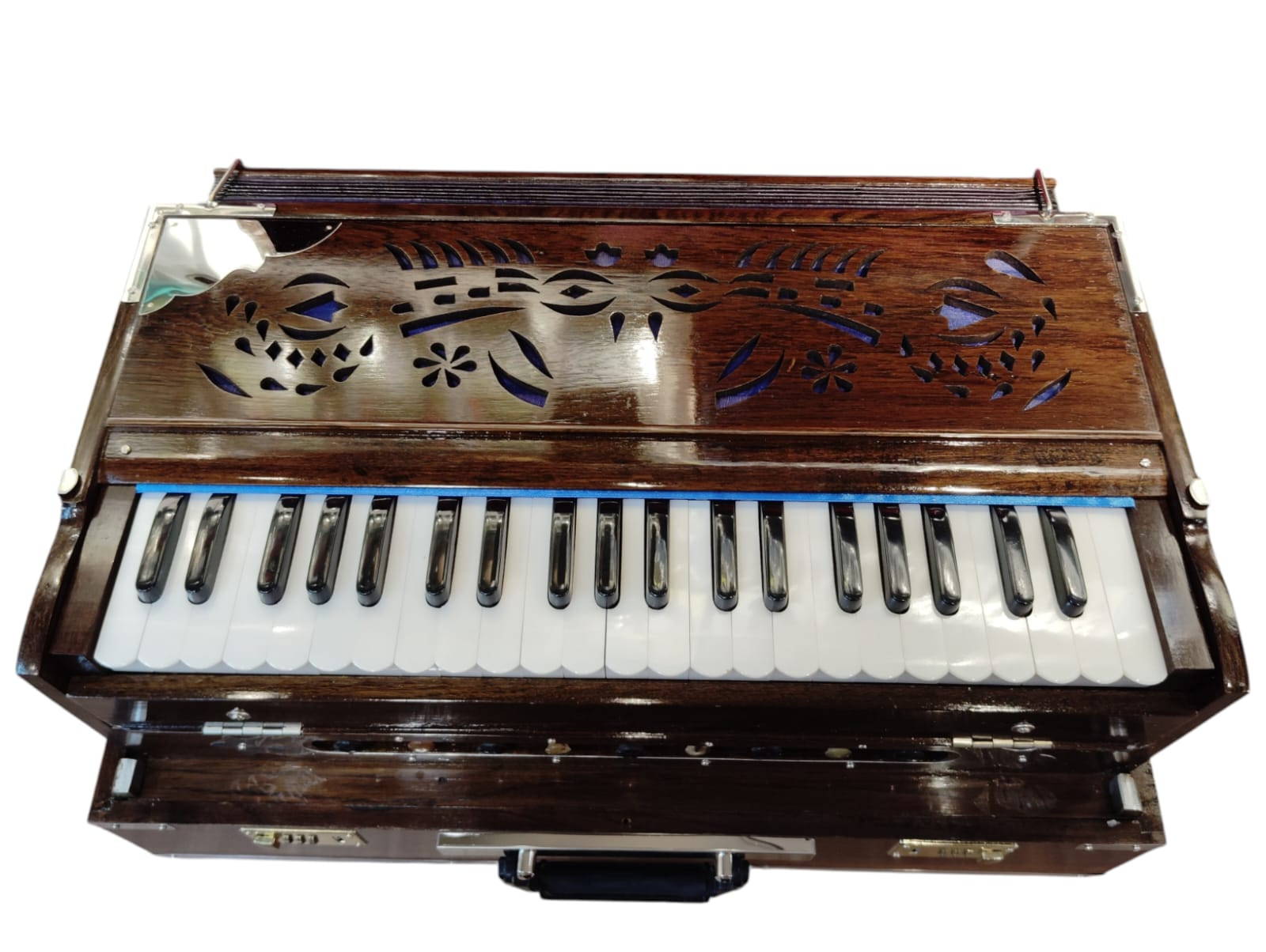 Harmonium 9 Stopper Folding 42 Keys Multi Fold Bellow Coupler Fundtion Harmonium Musical Instruments With Carry BagDark Brown