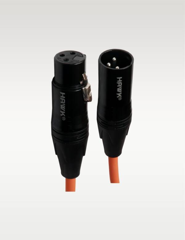 Hawk SXFG-010ORG Gold Series XLR Male to XLR Female With Cable Tie 3 Meter ORANGE