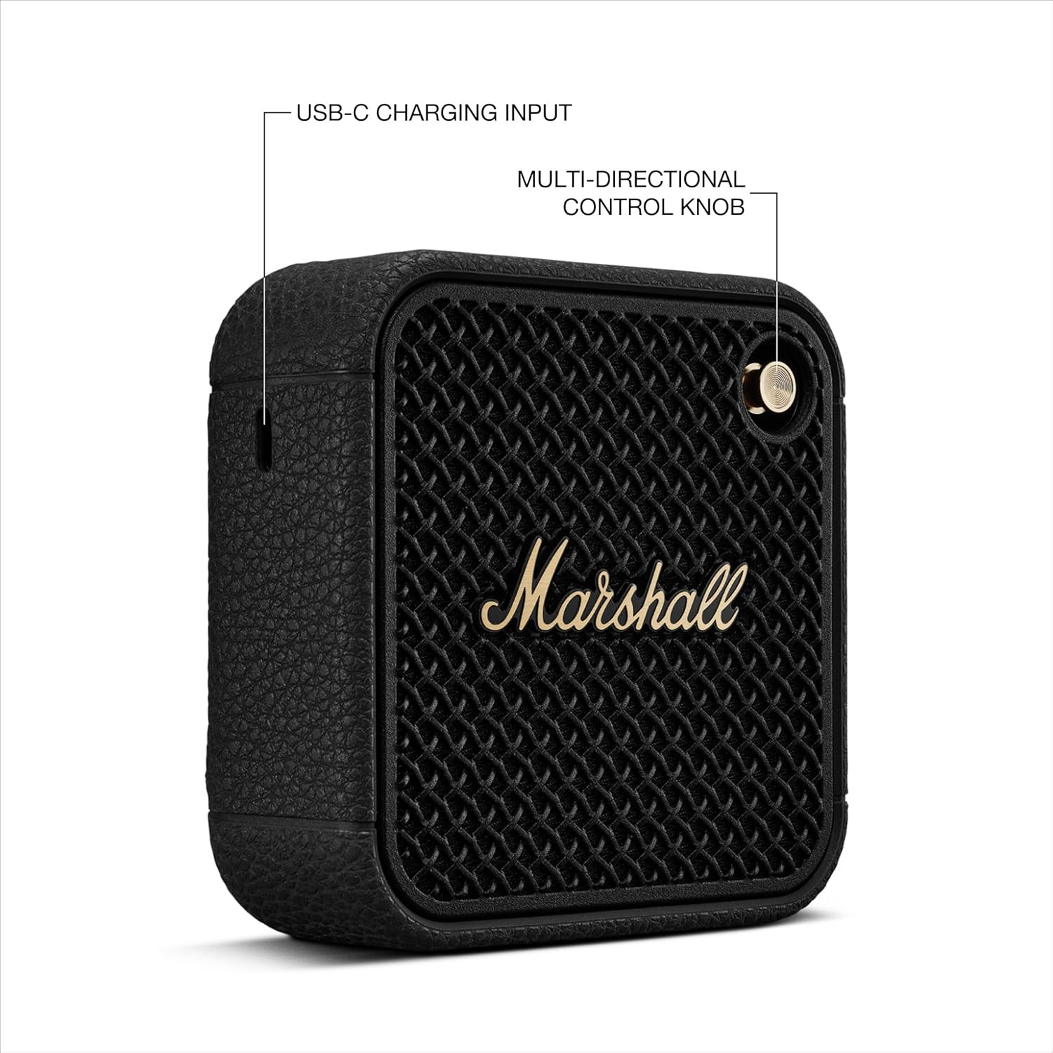 Marshall Willen II Portable Bluetooth Speaker 17 Hour Playtime Dust Waterproof IP67 10 W Bluetooth Speaker Black Brass Mono Channel