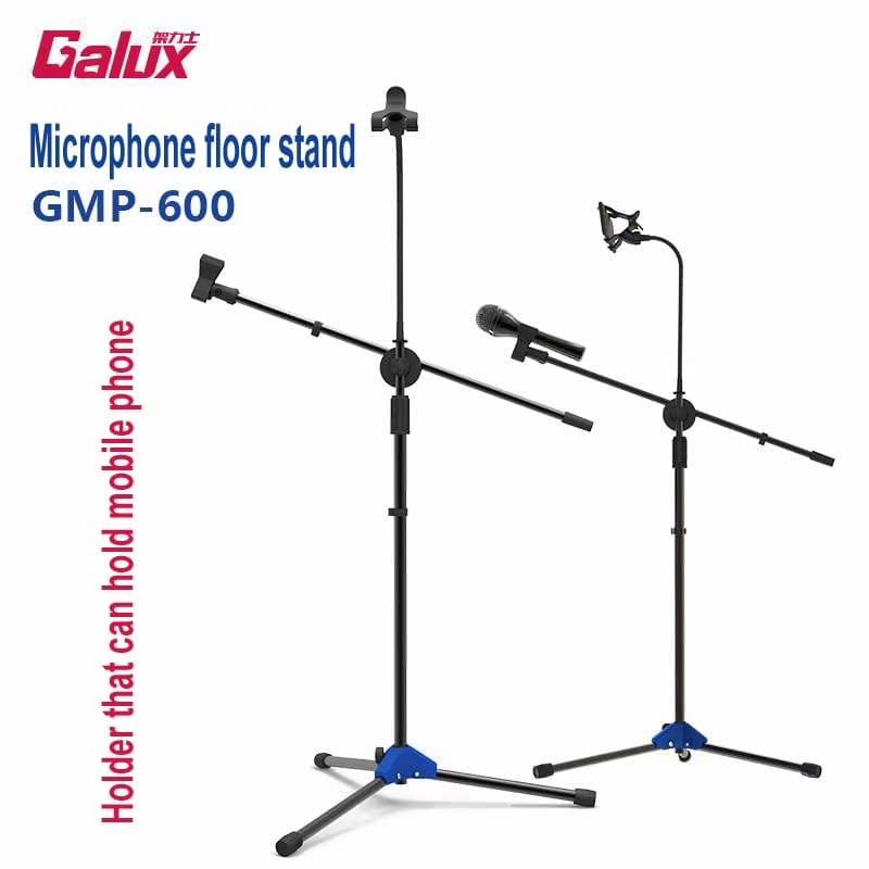 Galux GMP-600 Mic stand Heavy Duty with Mobile holder and Microphone holder Tripod base