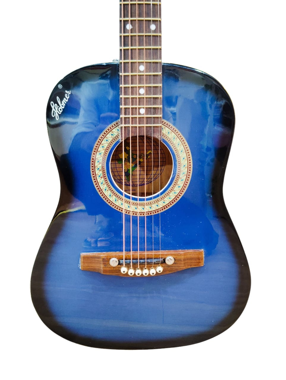 Hobmer 165 Export Semi acoustic Guitar 36 Blue and Black With Case