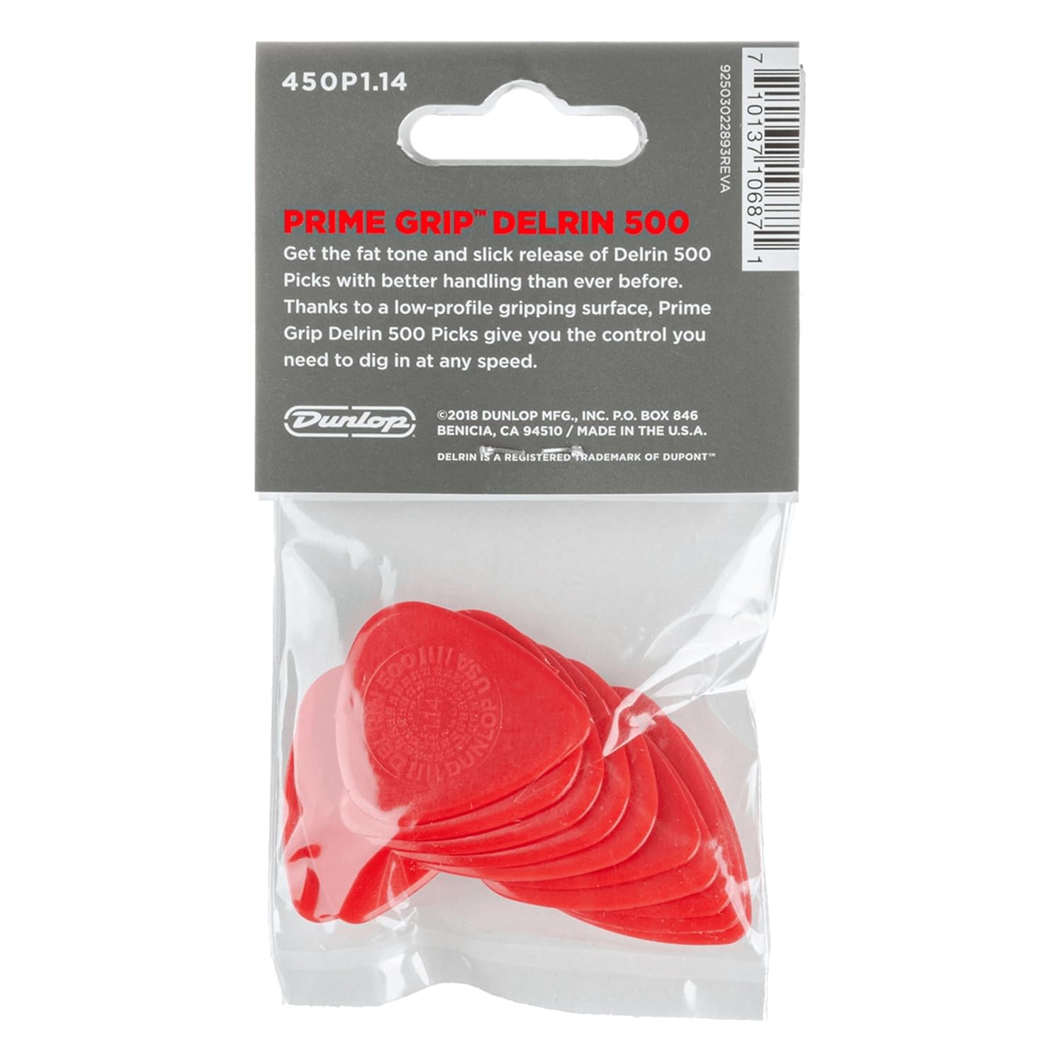 DUNLOP PRIME GRIP DELRIN 500  450P-114 12PCS