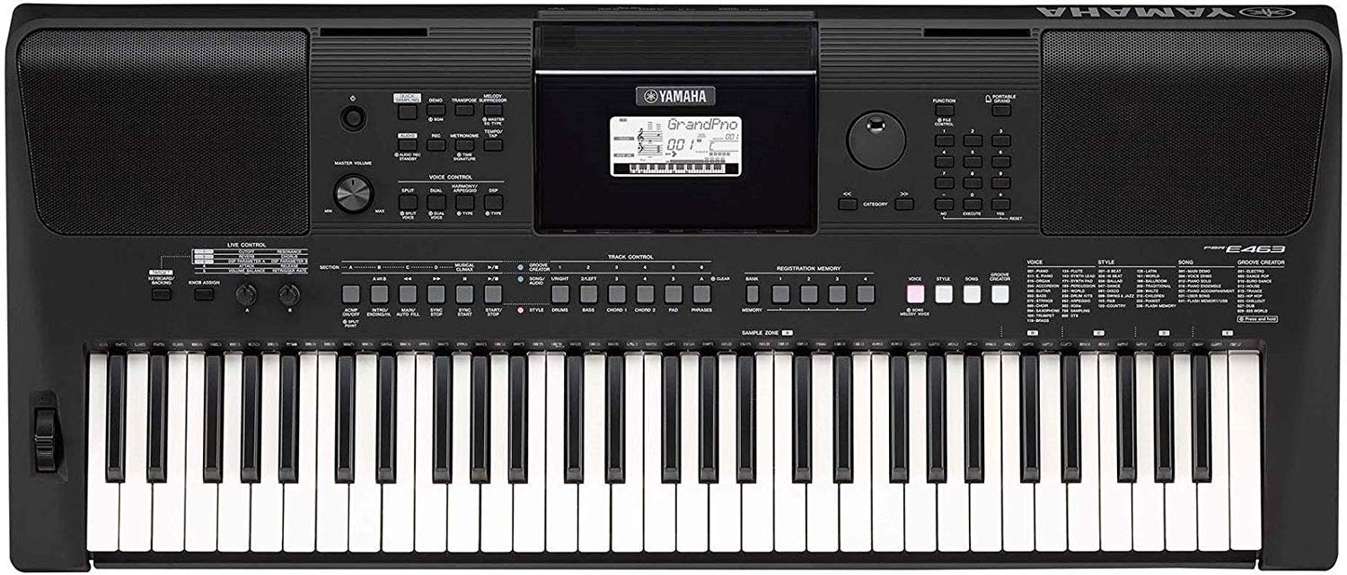 Yamaha PSR-E463 61-Keys Keyboard with adapter dust cover Red carry bag and stand combo pack