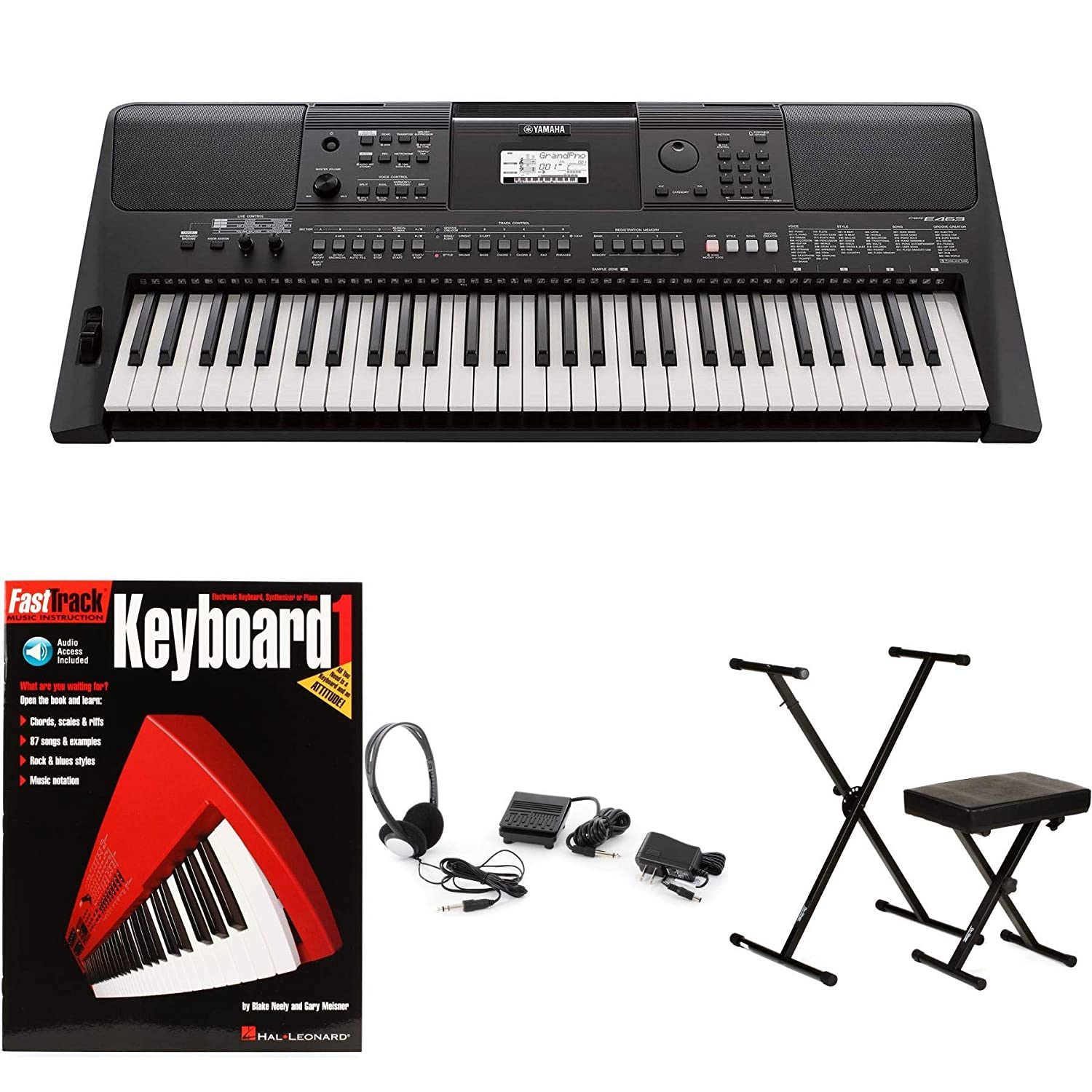 Yamaha PSR-E463 Essential Keyboard Bundle