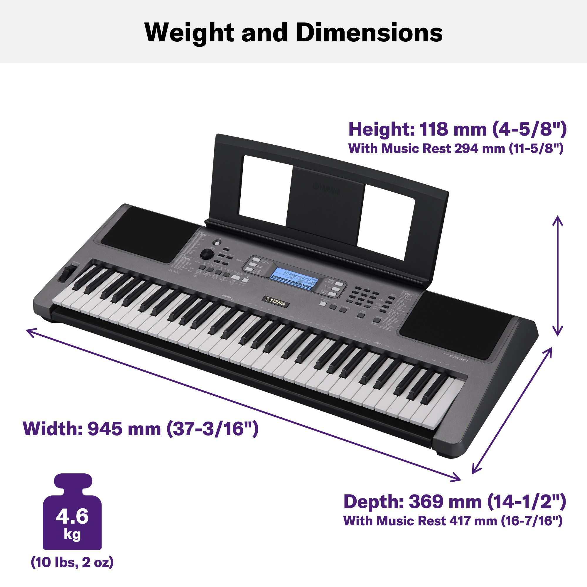 Yamaha PSR-I300 Portable Keyboard 61 Keys with Cover