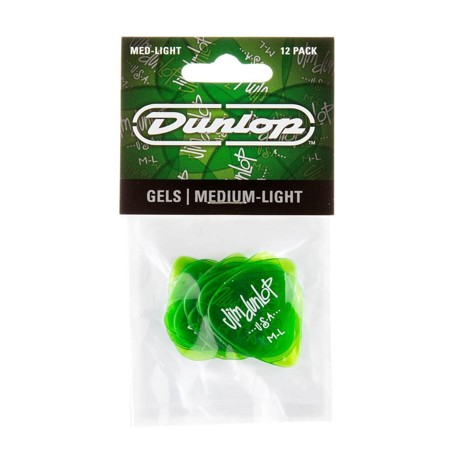 DUNLOP PICKS GEL-S-GRE-ML 486PML12 PCS