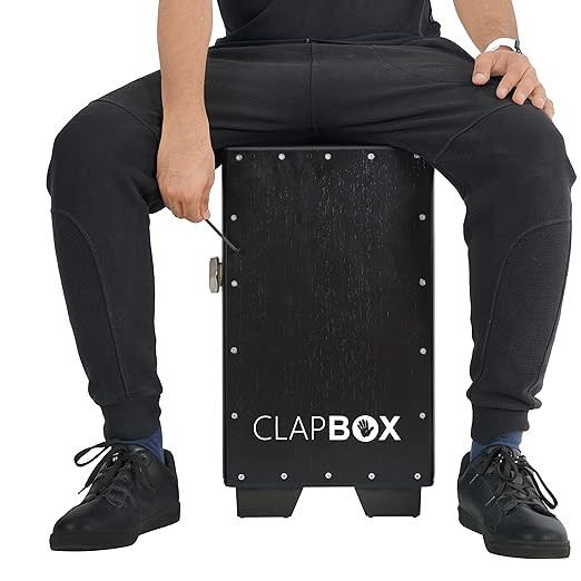 Clapbox Adjustable Snare Cajon CB50 PRO Oak Wood H50 W30 L30 - 3 Internal SnaresBlack