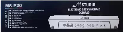 M-Studio MS-P20 Electronic Drum Multipad Octapad- Black