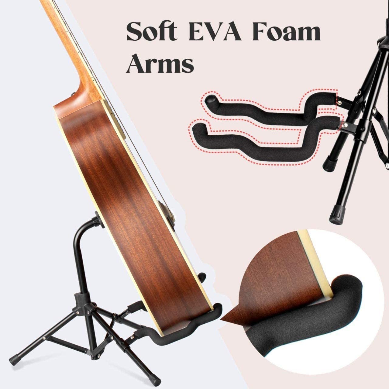 Kaps Guitar Stand JY-050 Folding Metal Universal for Acoustic guitar Electric Guitars Ukulele Violin Banjo and Mandolin