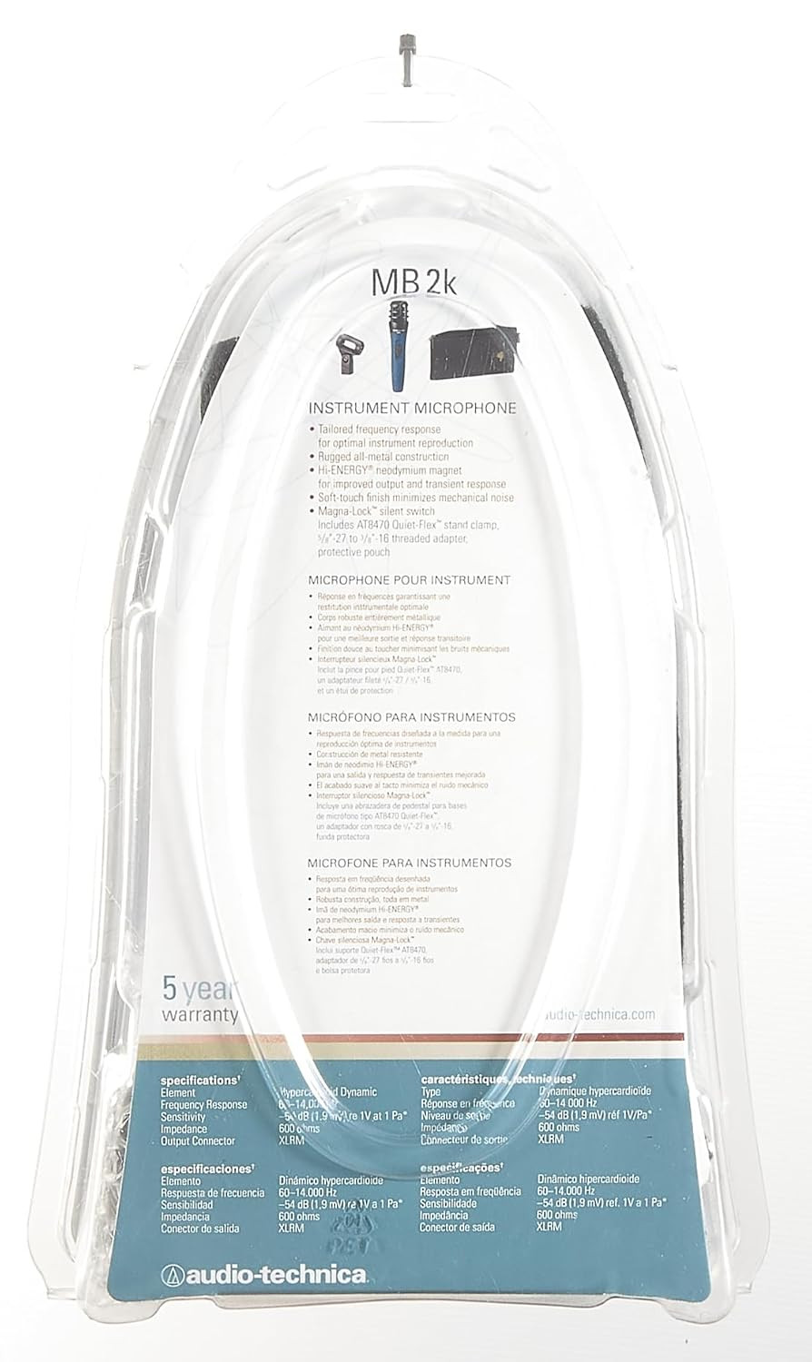 Audio-Technica MB2K Hypercardioid Dynamic Instrument Microphone