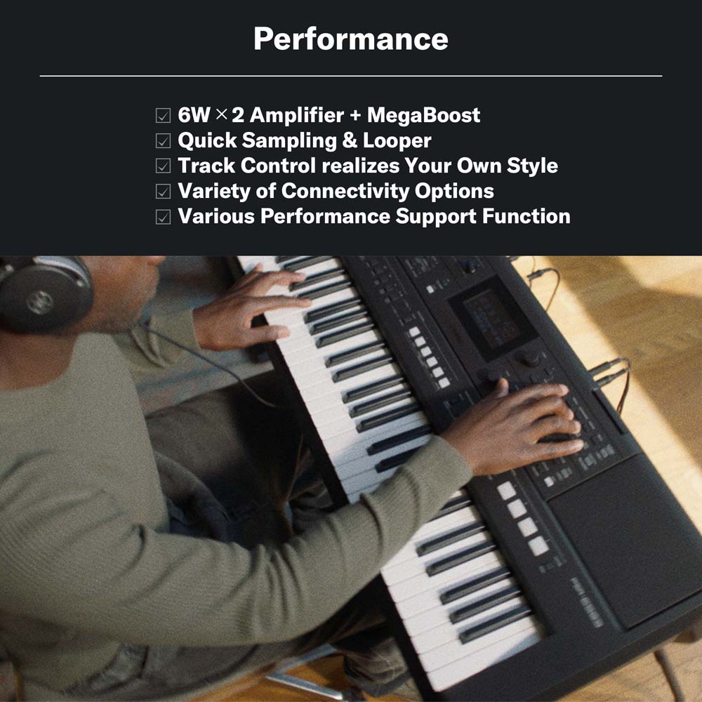 Yamaha PSR-E583 61-Key Portable Keyboard with Touch Response Advanced Built-in Voices Styles USB Connectivity Performance Controls Lightweight Design for Professional Use Studio Practice