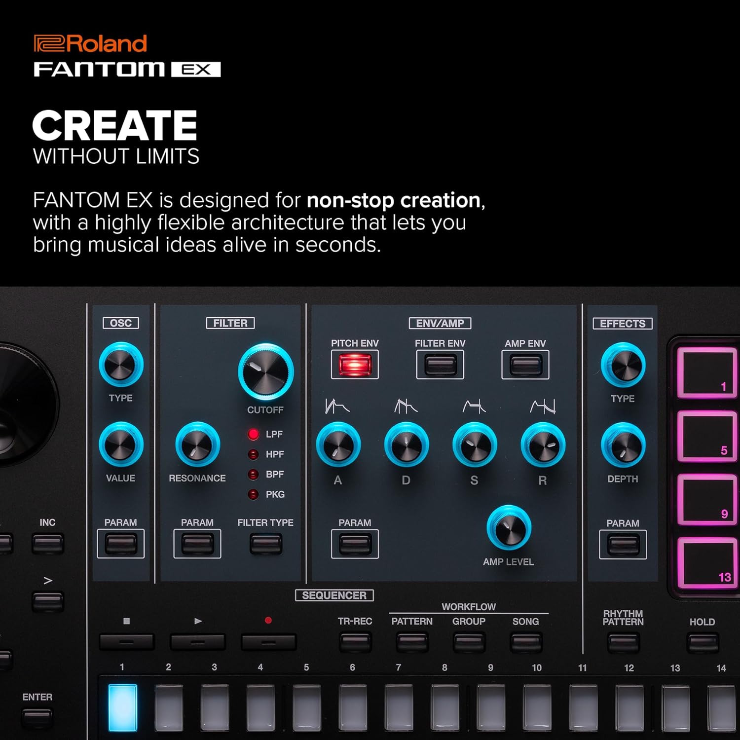 Roland Fantom-6EX 61-Keys Music Workstation Keyboard