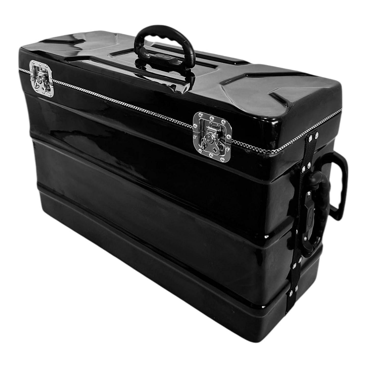 Hard FIber Case for 9 scale changer Harmonium With Trolley and wheels - BLACK
