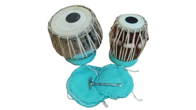 Tabla Set with Wooden Tabla Drums Bayan Dayan Tabla Cushion and Hammer for Beginners and intermediate