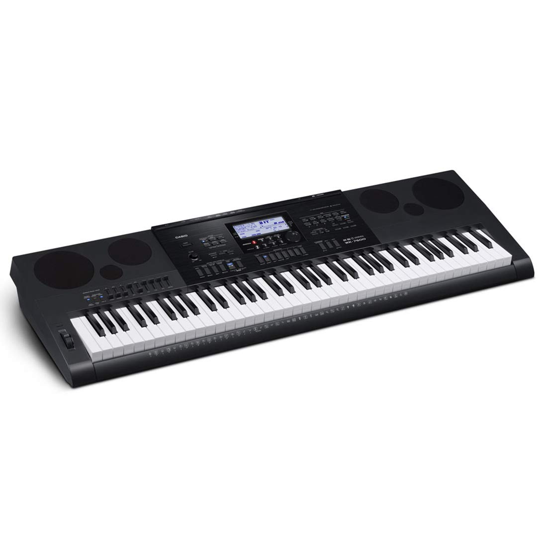 Casio WK7600 76-Key Workstation Keyboard with Power Supply and Piano tones Black