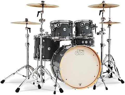 DW Design Series 4-piece Shell Pack -Acoustic Drum Set with Maple Snare - Steel Gray