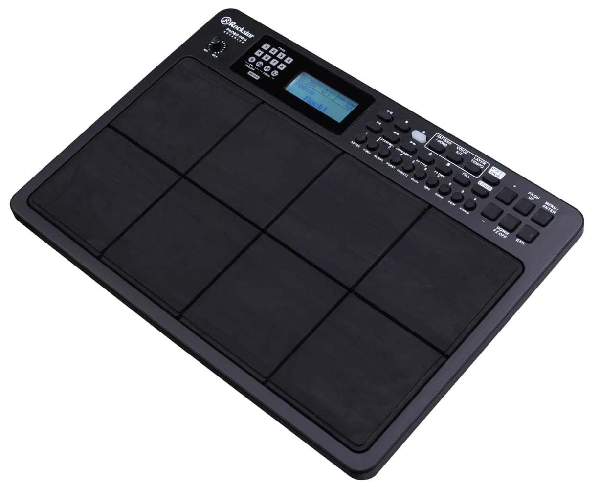 Rockstar Pad20 Pro 29 Buttons 8 Pad with Hard Case and Octapad Stand Black
