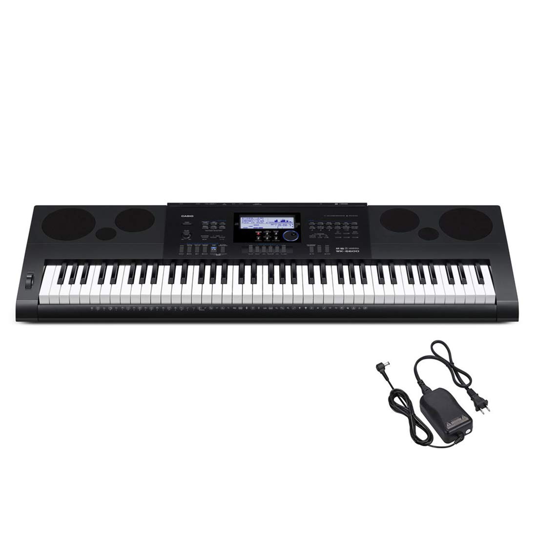 Casio WK6600 76-Key Workstation Keyboard with Power Supply and Piano tones