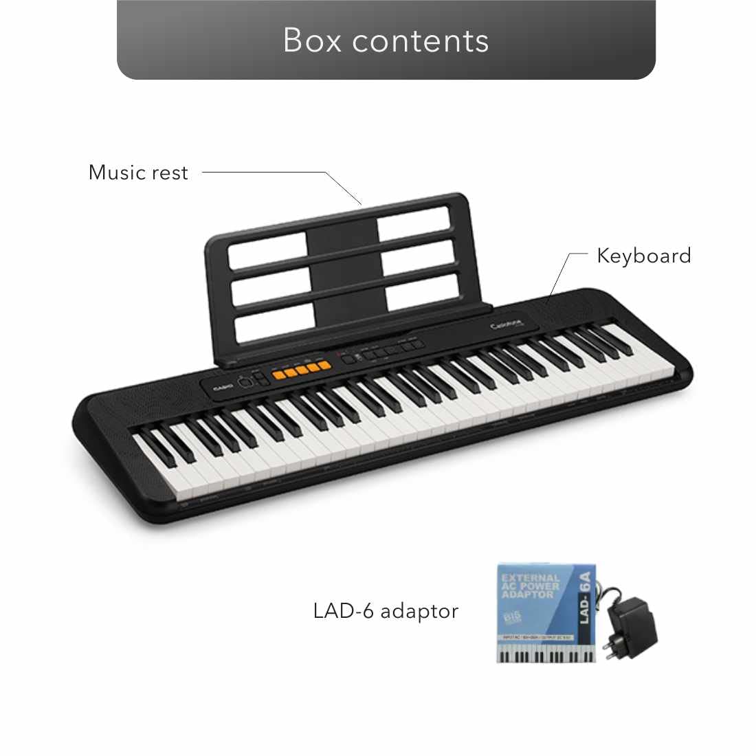 Casio CT-S100 Casiotone 61-Key Portable Keyboard with Bag Stand Dustcover Combo Pack