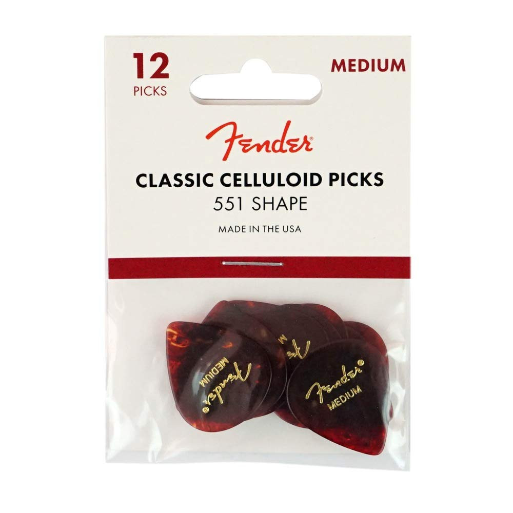 Fender 551 Celluloid Guitar Picks 12 Medium