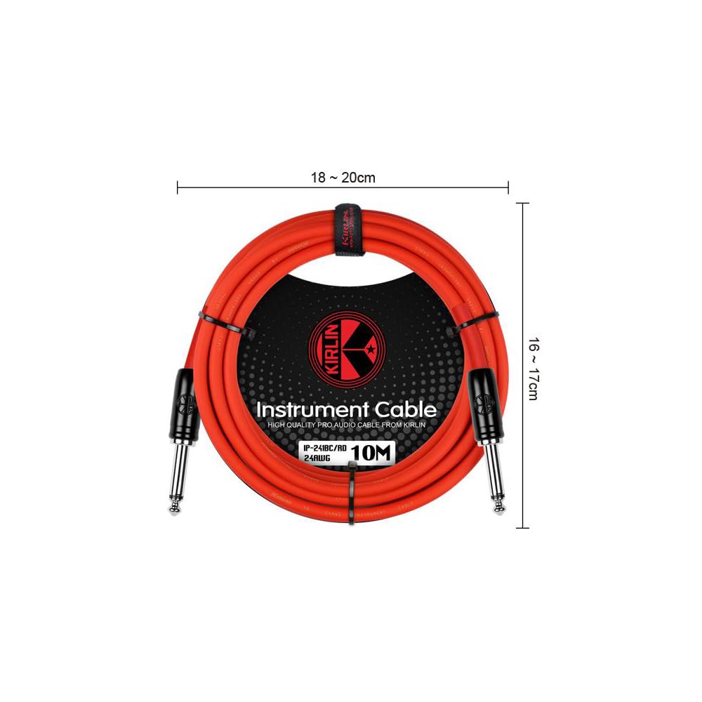 Kirlin Original 24 instrument cable 10Mtr IP- 241BC - RD
