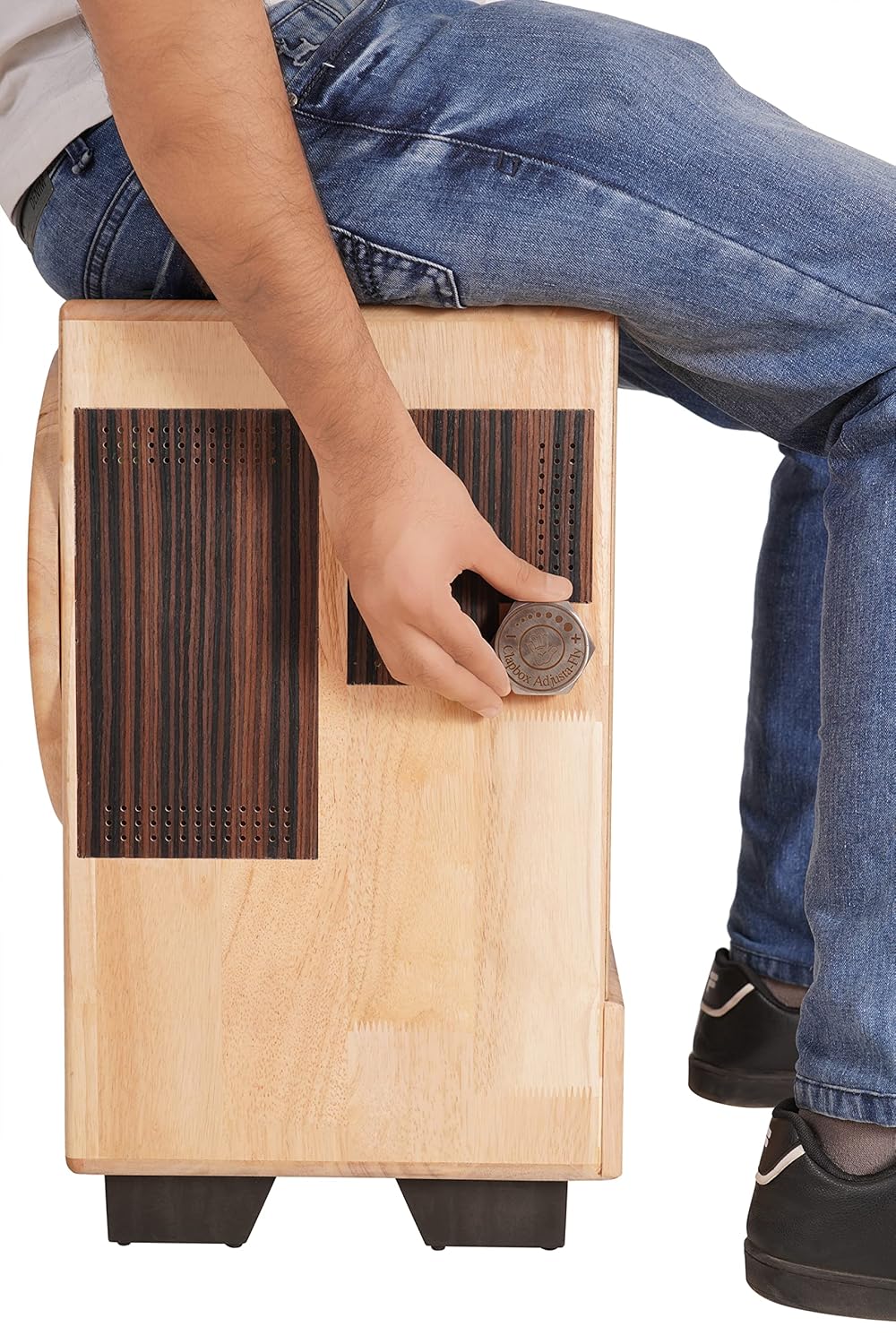 Clapbox Cajembe Cajon 4 instruments in 1 - Rubber wood H50 W30 L30 3 Internal Snares Natural