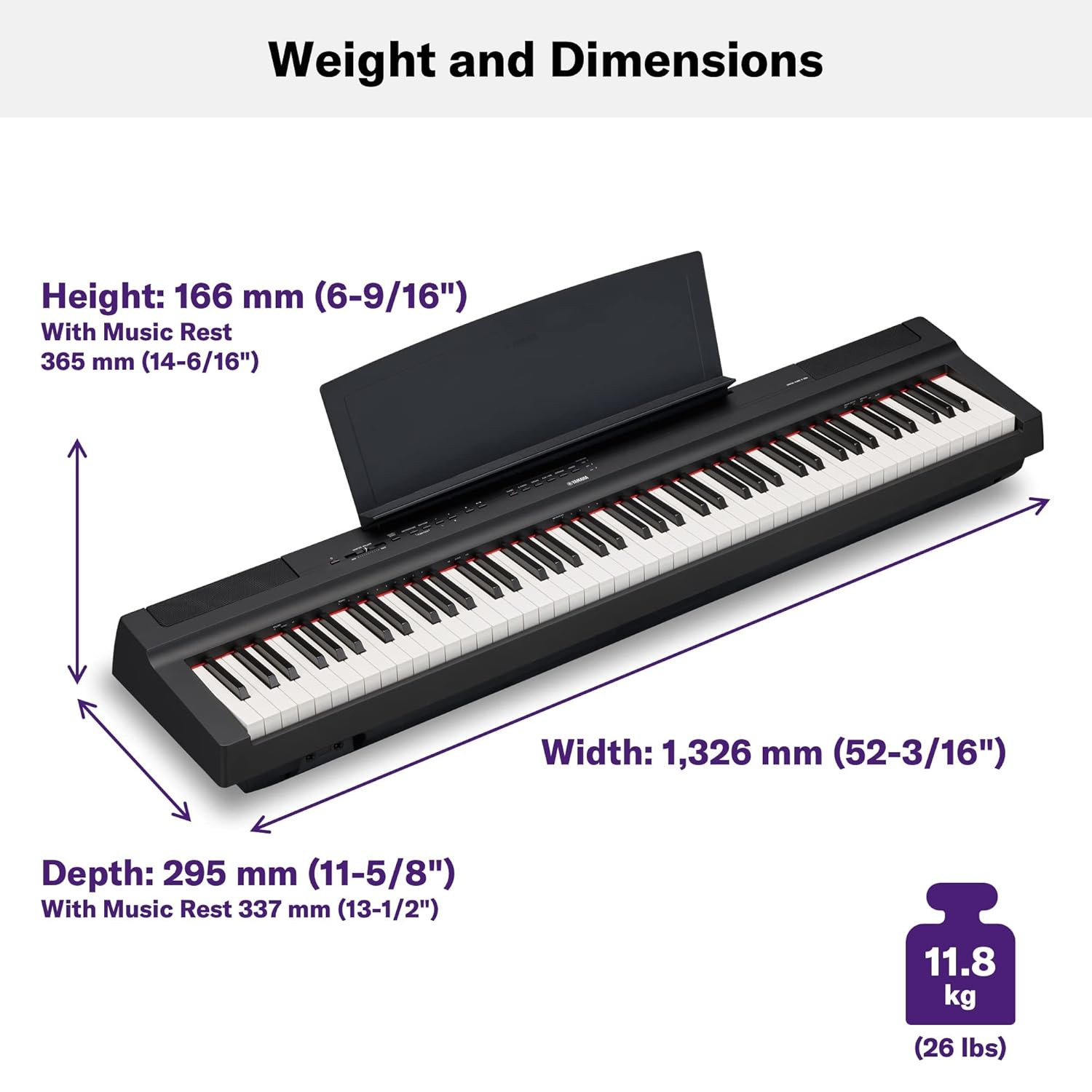 Yamaha P-125AB DIGITAL PIANO WITH 88