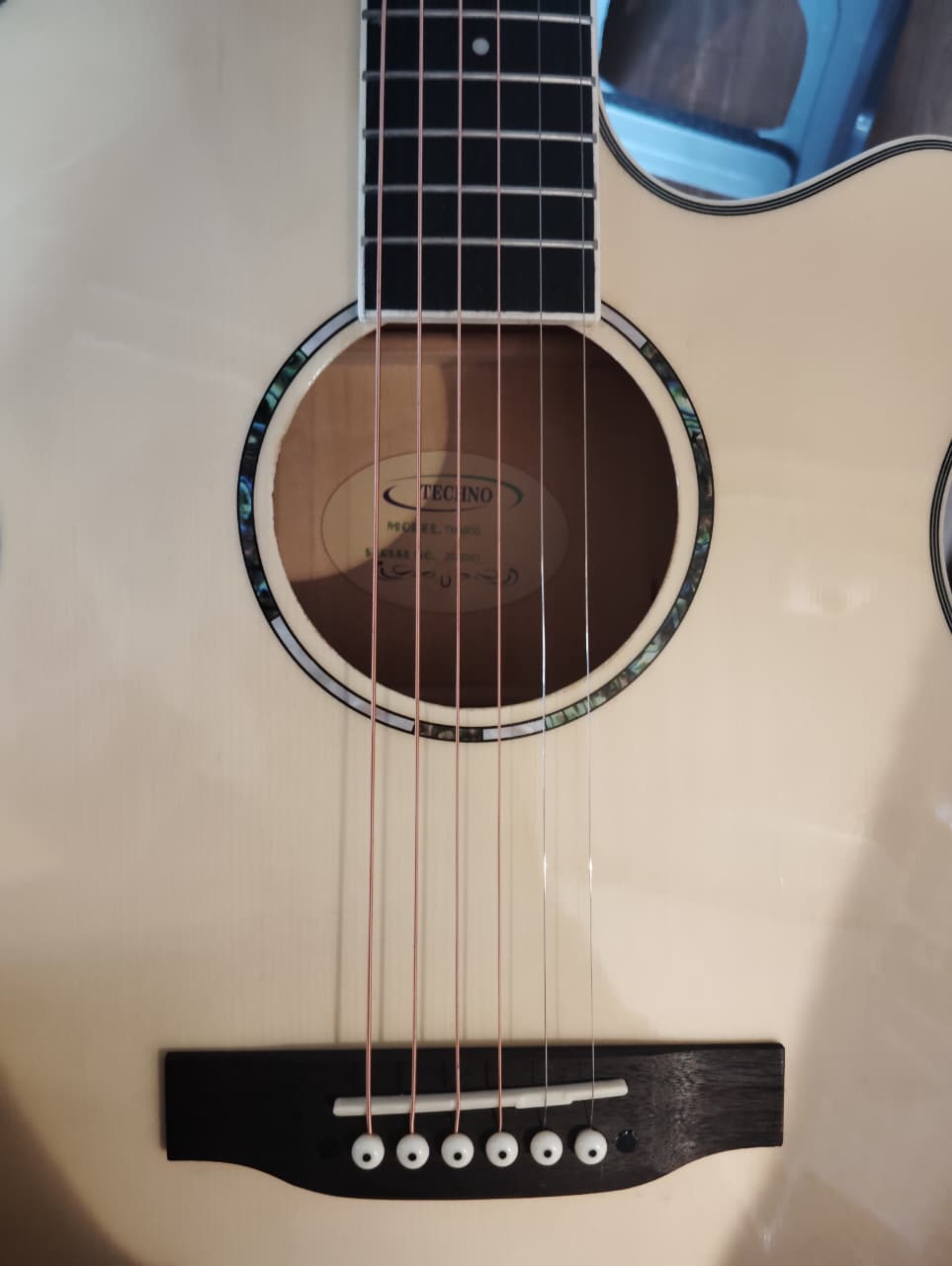 Techno Guitar TM-40CG Natural with Padded Bag white