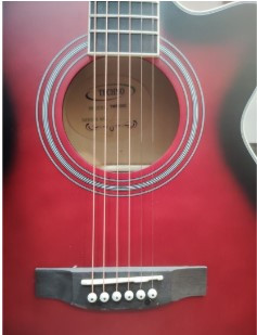 Techno Semi - Acoustic Guitar TMR-239C with Padded Bag Red