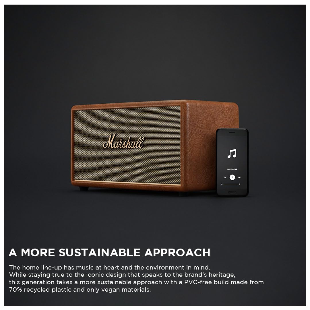 Marshall Stanmore III Wired Connectivity Home Speaker with Bluetooth 52 RCA or 35mm Input - Brown